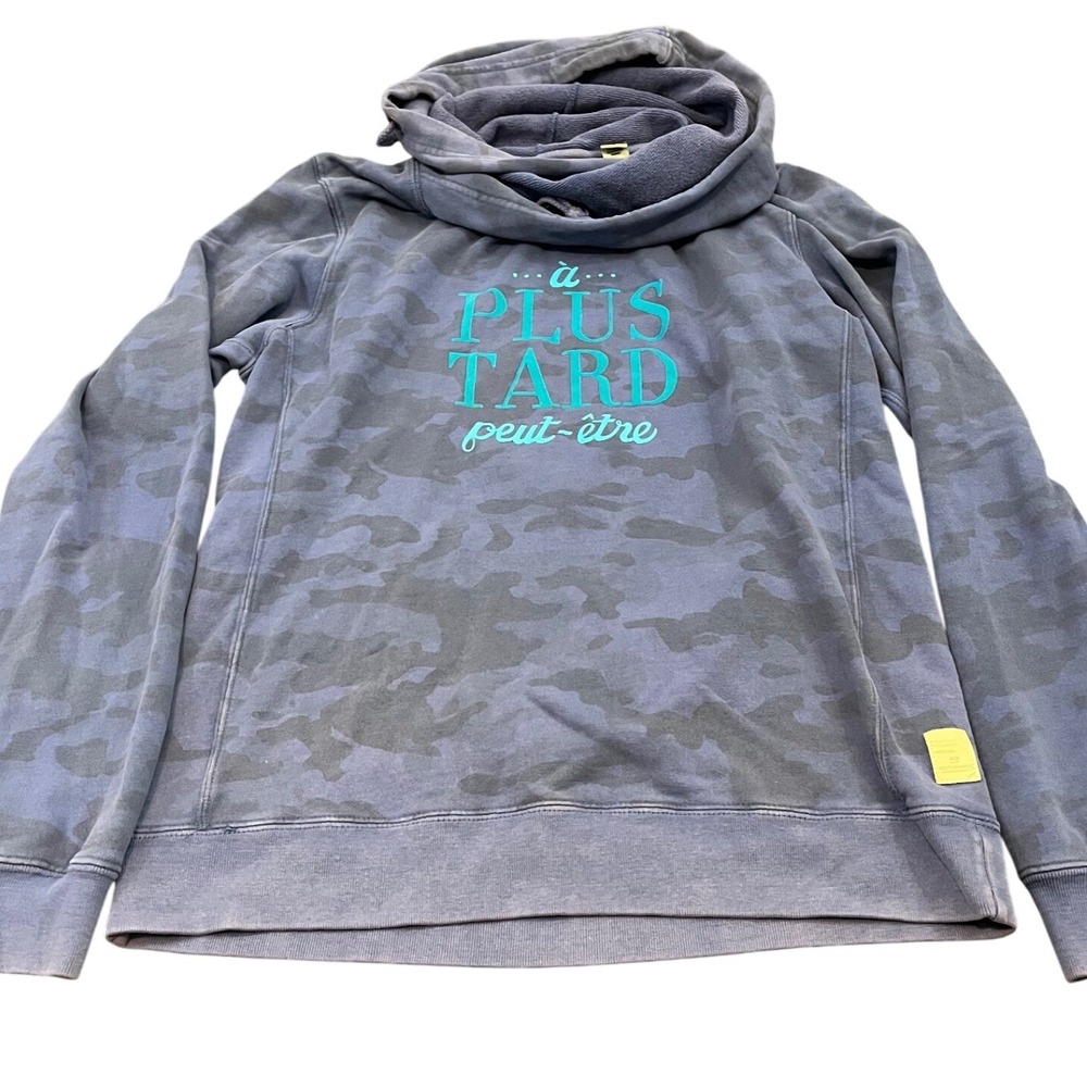 Scotch & Soda Hoodie Men Size M Blue Camo Graphic A Plus Tard Peut-Etre